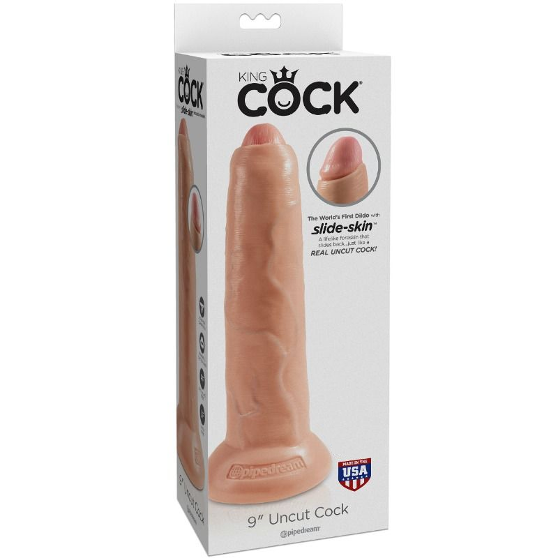 KING COCK - DILDO REALISTICO UNCUT NATURAL 23 CM