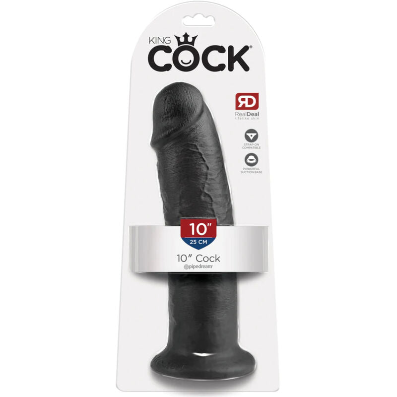 KING COCK - 10 PENE NEGRO 25 CM