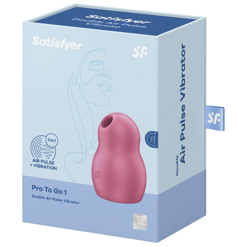 SATISFYER - PRO TO GO 1 ESTIMULADOR Y VIBRADOR DOBLE ROJO