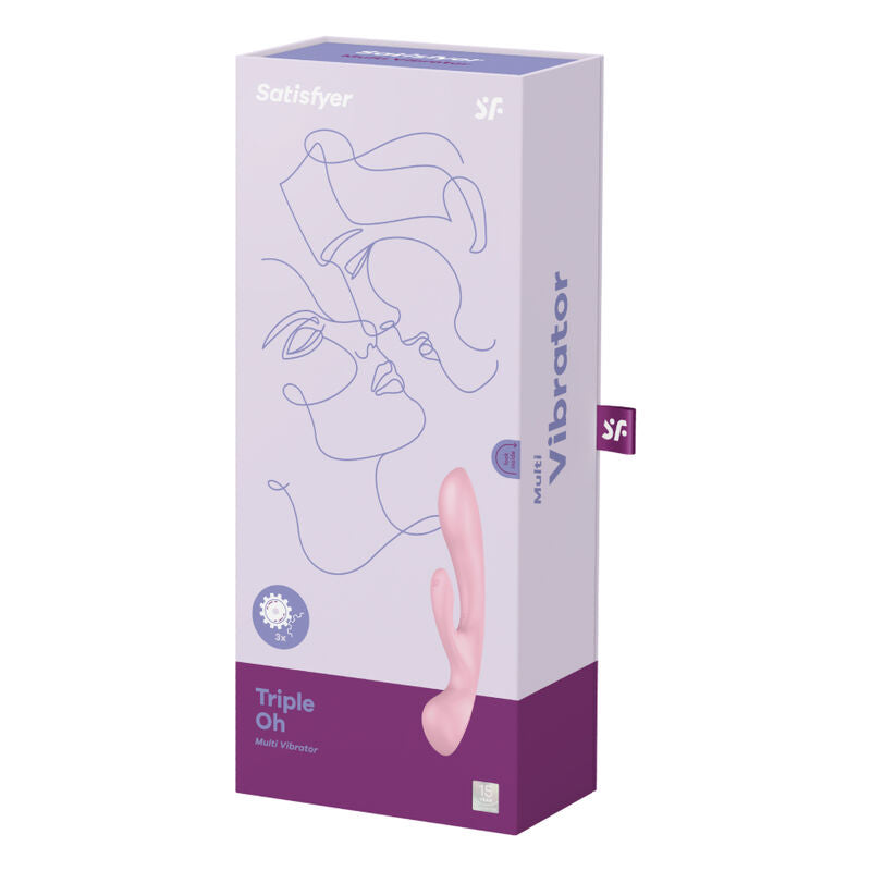 SATISFYER - TRIPLE OH VIBRADOR HÍBRIDO ROSA