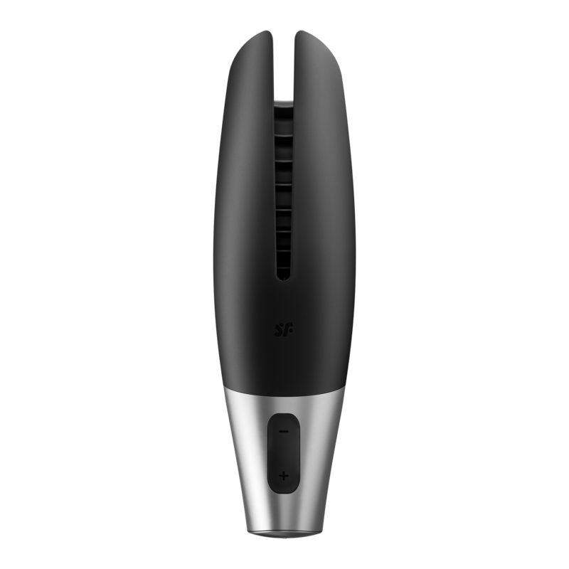 SATISFYER - POWER MASTURBATOR NEGRO Y PLATA