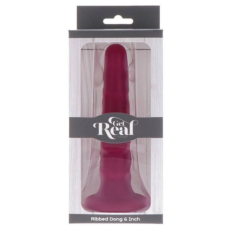 GET REAL - RIBBED DONG 12 CM ROJO