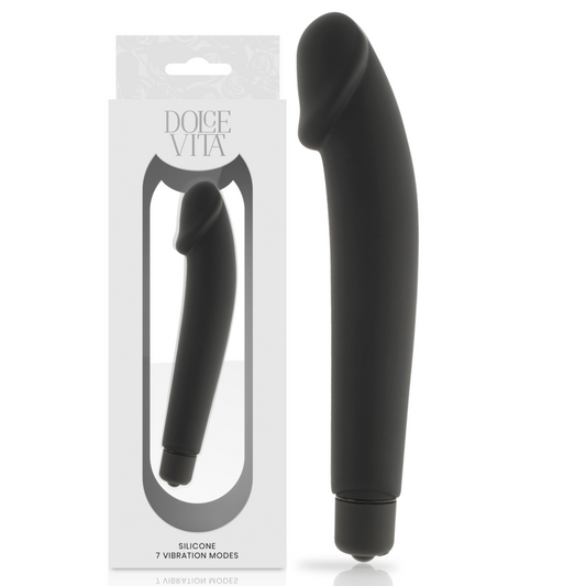 DOLCE VITA - REALISTIC SILICONE VIBRATOR BLACK