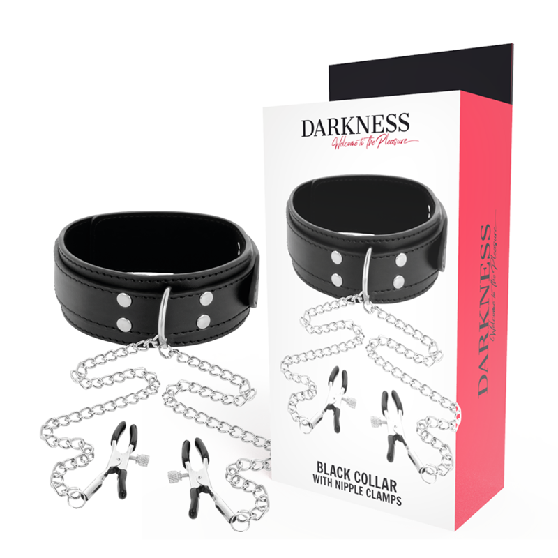 DARKNESS - BLACK NIPPLE CLAMPS COLLAR