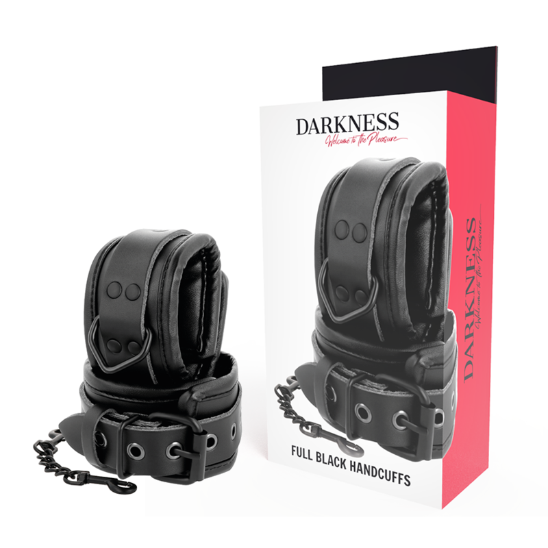 DARKNESS - ESPOSAS AJUSTABLES MANOS LEATHER NEGRO