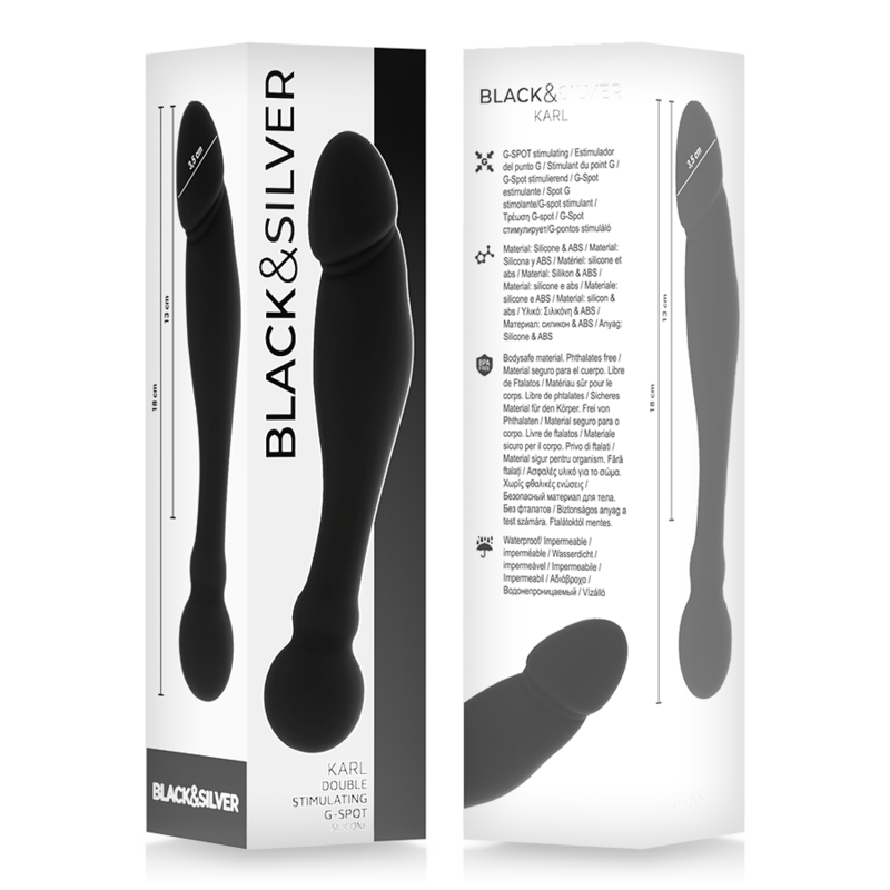 BLACK&SILVER - KARL DILDO ESTIMULADOR PUNTO G 18 CM