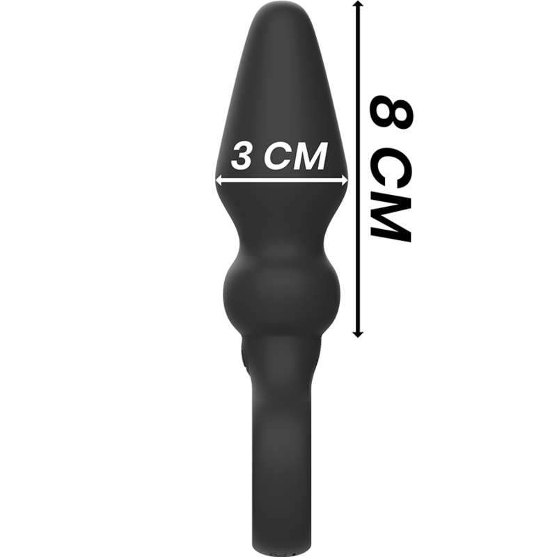 BLACK&SILVER - OZZY POTENTE VIBRADOR PLUG ANAL SILICONA