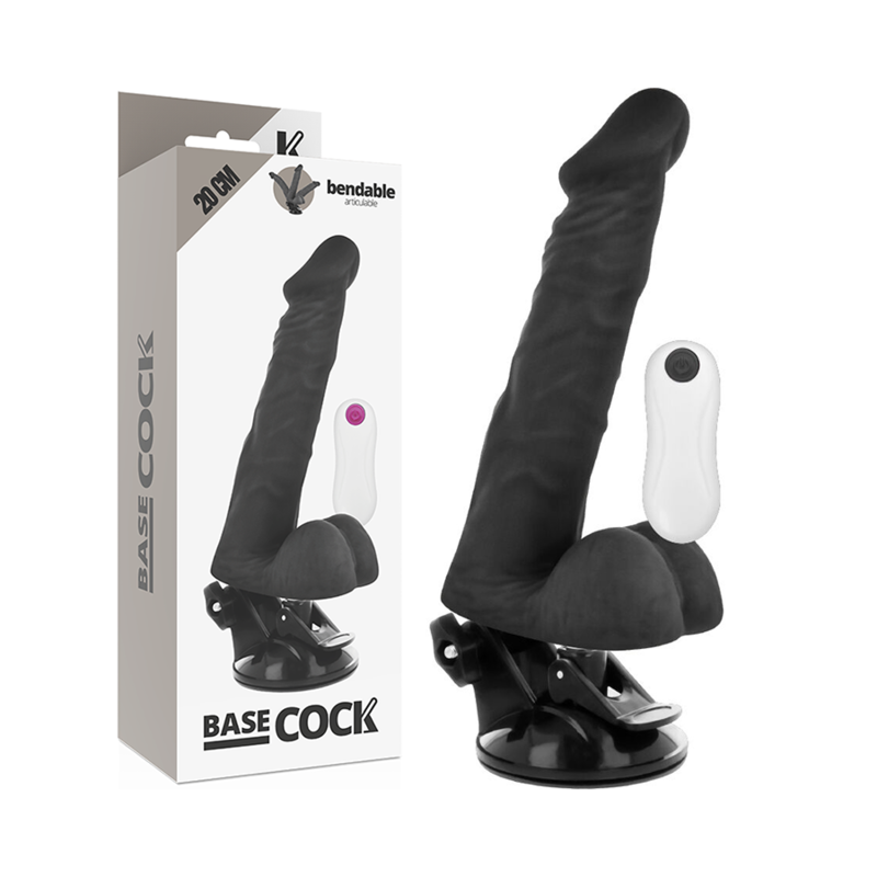 BASECOCK - NATURAL REMOTE CONTROL ARTICULABLE VIBRATOR 20 CM -OR- 4.5 CM