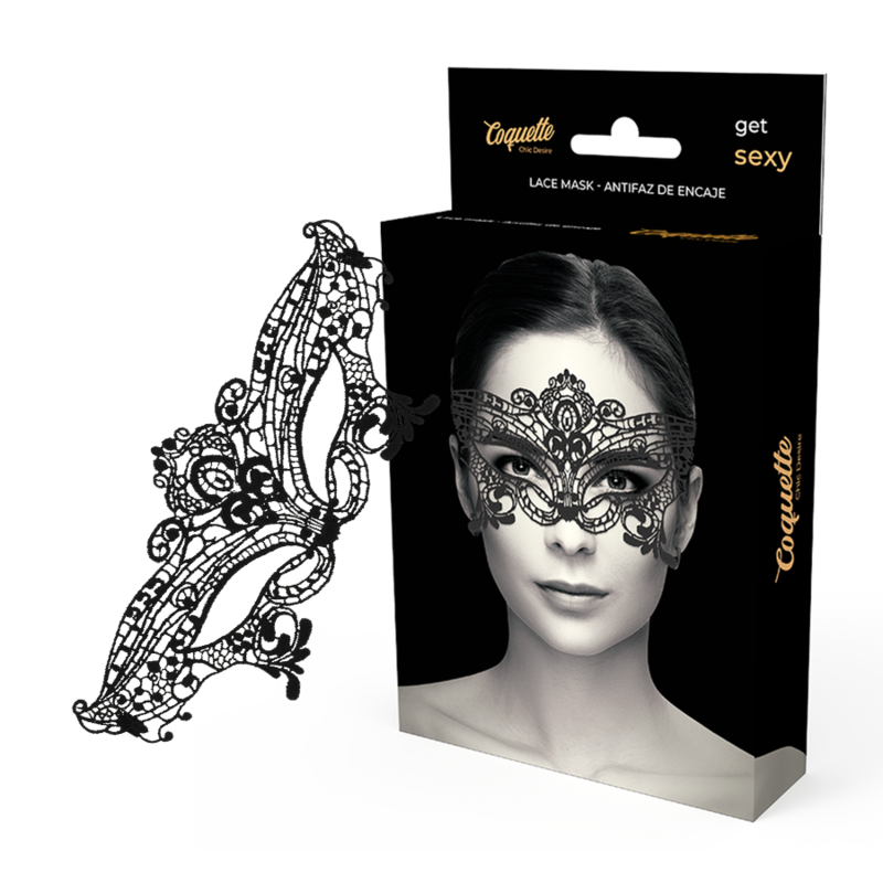 COQUETTE CHIC DESIRE - WIDE BLACK LACE MASK