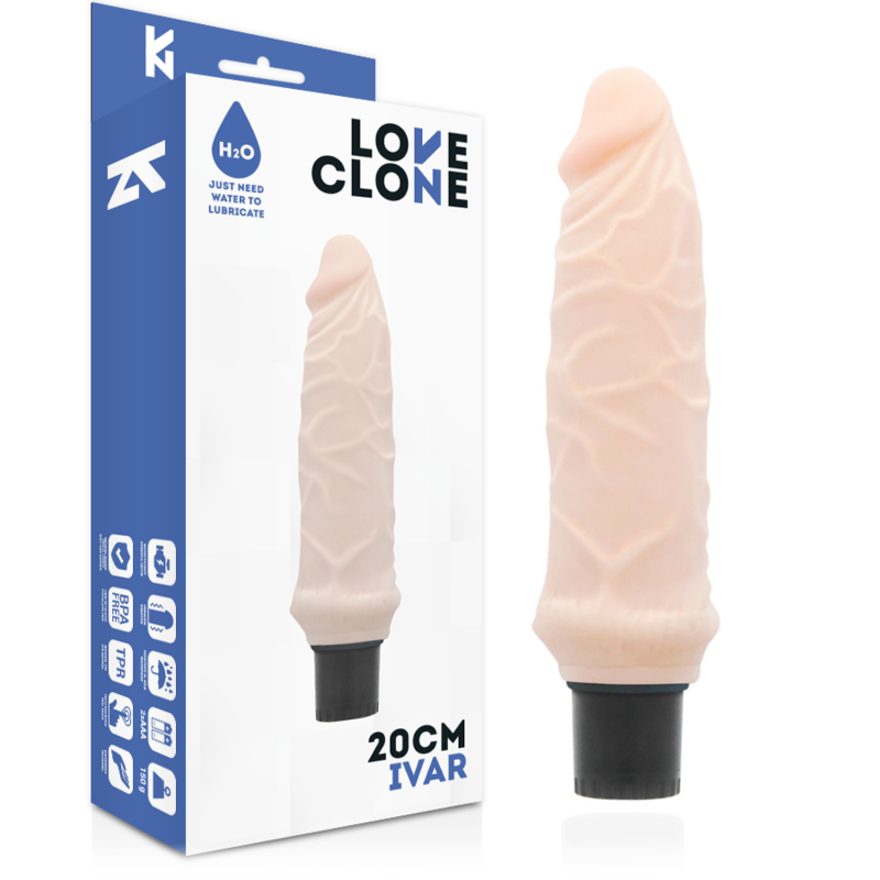 LOVECLONE - IVAR SELF LUBRICATION VIBRADOR 20 CM -O- 3.7 CM