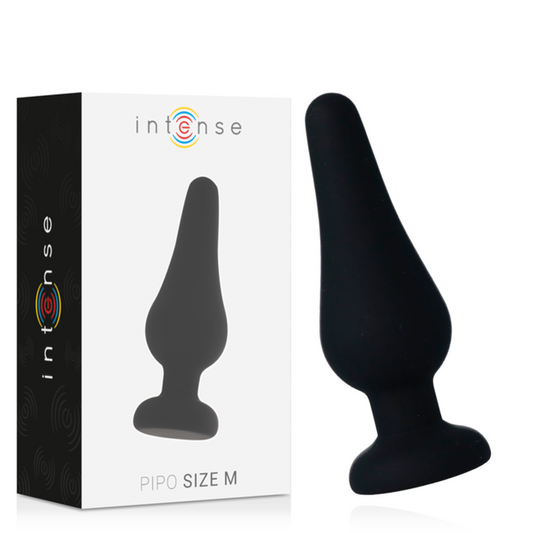 INTENSE - ANAL PLUG PIPO M BLACK SILICONE 11 CM