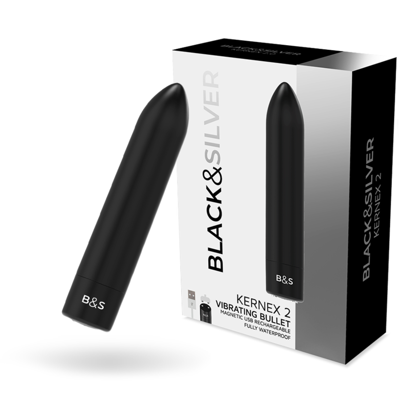 BLACK&amp;SILVER - KERNEX 2 BLACK VIBRATING MAGNETIC BULLET