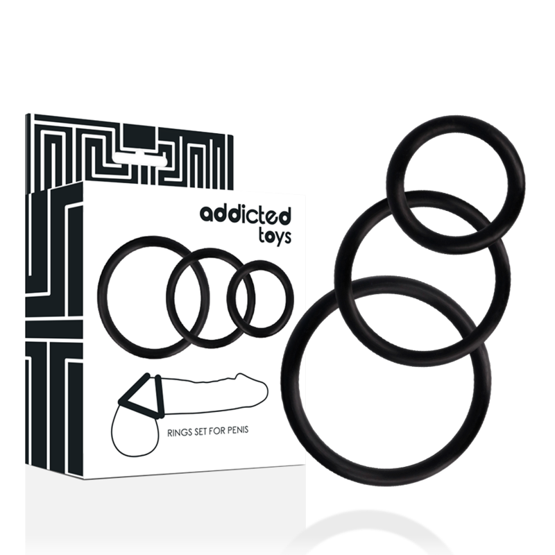 ADDICTED TOYS - BLACK PENIS RING SET