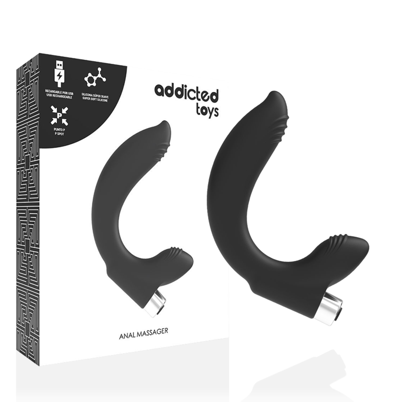 ADDICTED TOYS - RECHARGEABLE PROSTATE VIBRATOR MODEL 7 - BLACK