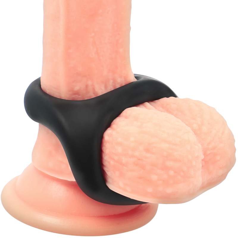 POWERING - SUPER FLEXIBLE AND RESISTANT PENIS AND TESTICLES RING PR13 BLACK