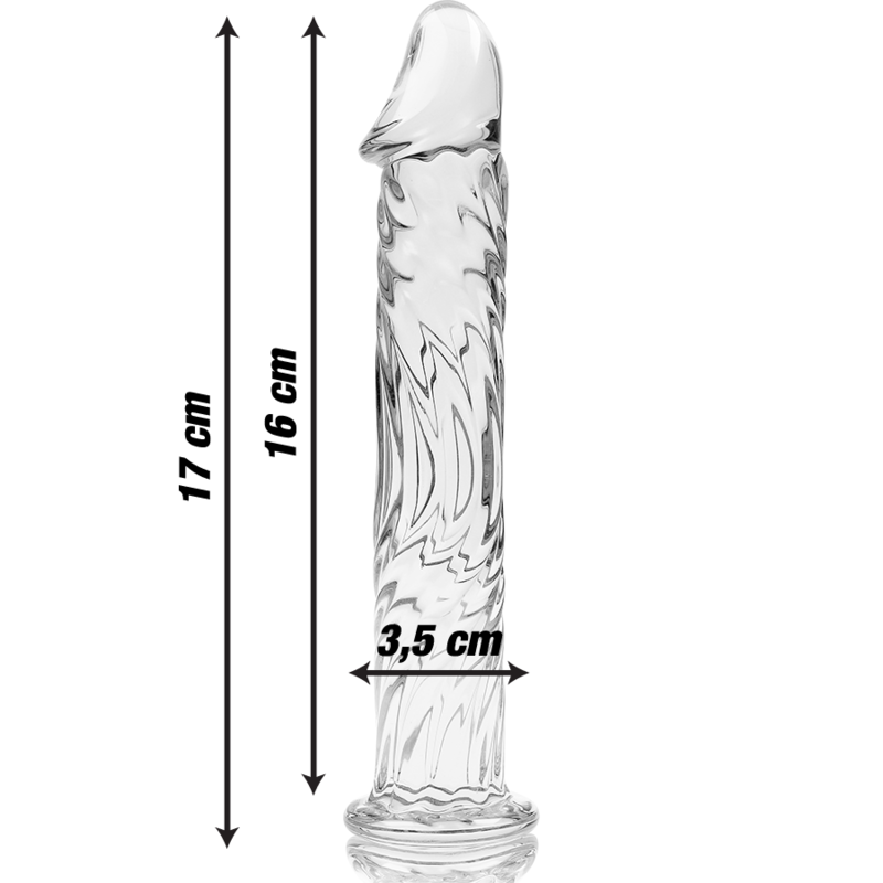 NEBULA SERIES BY IBIZA - MODELO 12 DILDO CRISTAL BOROSILICATO TRANSPARENTE 17 CM -O- 3.5 CM