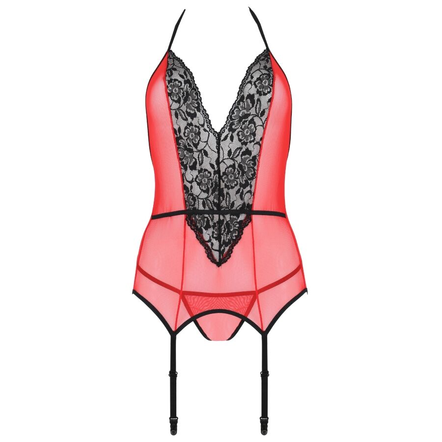 PASSION - PEONIA CORSET EROTIC LINE ROJO S/M