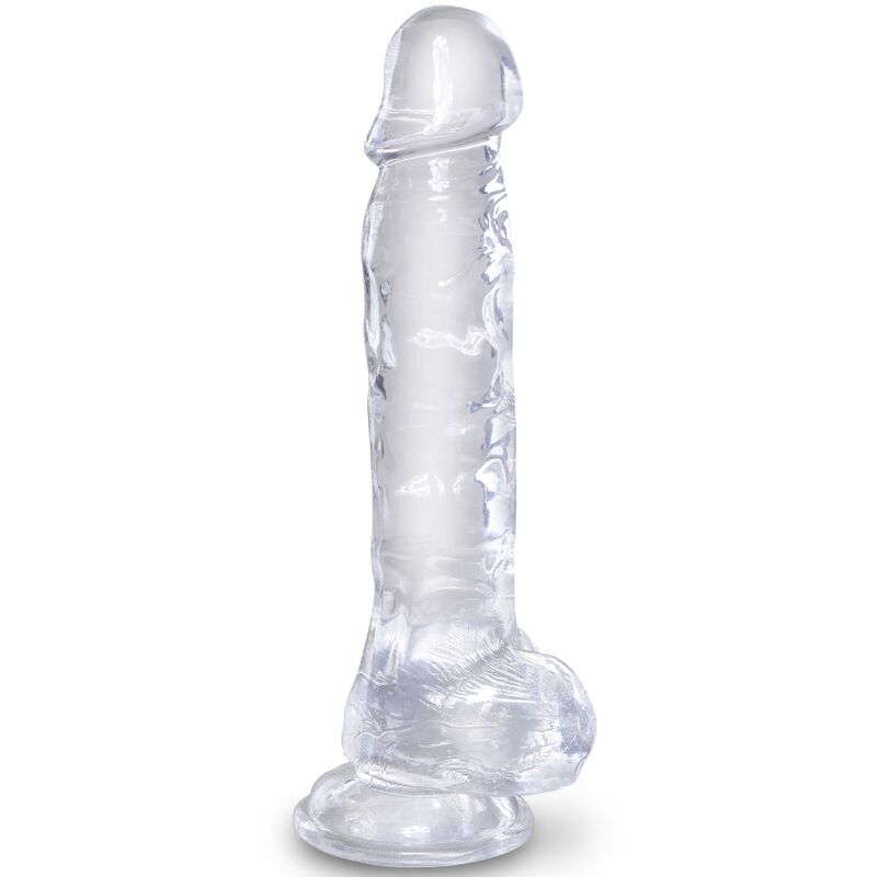 KING COCK - CLEAR PENE REALISTICO CON TESTICULOS 16.5 CM TRANSPARENTE