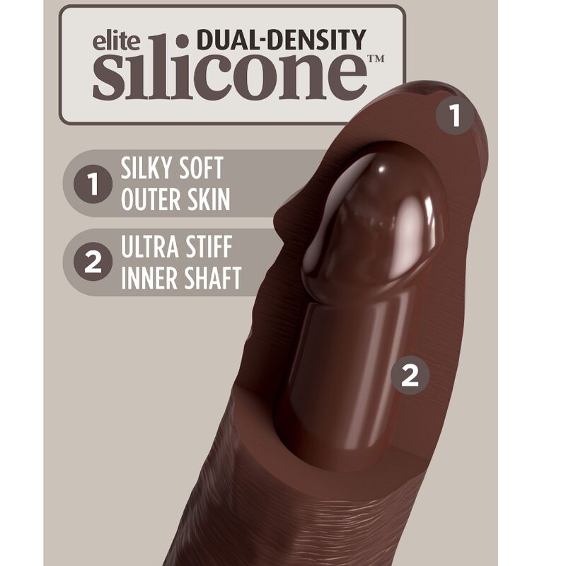 KING COCK - ELITE DILDO REALISTICO SILICONA 17.8 CM MARRON