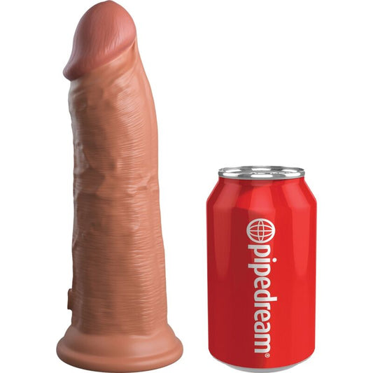 KING COCK - ÉLITE DILDO REALÍSTICO VIBRADOR & SILICONA 20.3 CM CARAMELO