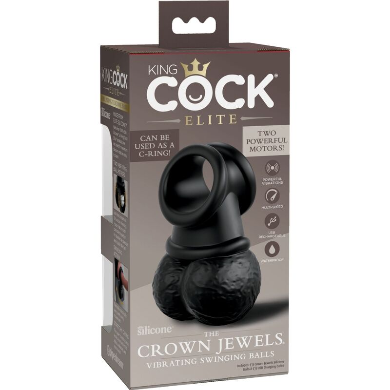 KING COCK - ELITE ANILLO CON TESTICULOS DE SILICONA VIBRADOR