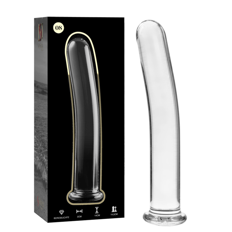 NEBULA SERIES BY IBIZA - MODELO 8 DILDO CRISTAL BOROSILICATO TRANSPARENTE 14.5 CM -O- 2 CM