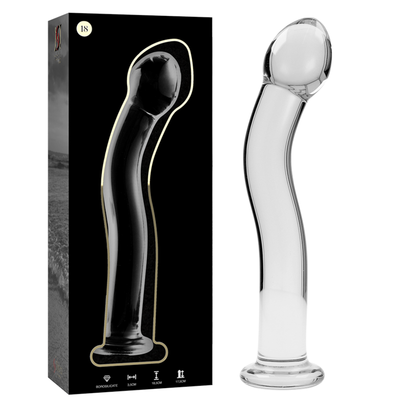 NEBULA SERIES BY IBIZA - MODELO 18 DILDO CRISTAL BOROSILICATO TRANSPARENTE 18.5 CM -O- 3.5 CM