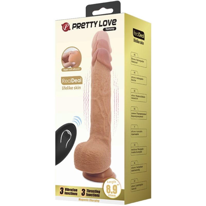 PRETTY LOVE - TOMMY DILDO REALISTA VIBRADOR 22.5 CM