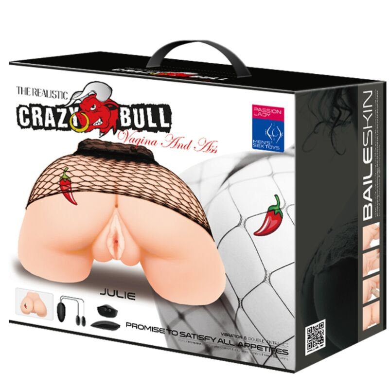 CRAZY BULL - VAGINA Y ANO CON MALLA REALISTA CON VIBRACION