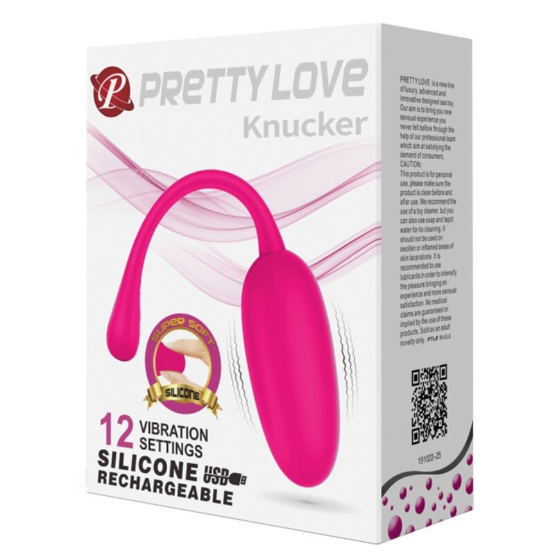 PRETTY LOVE - KNUCKER HUEVO VIBRADOR RECARGABLE ROSA