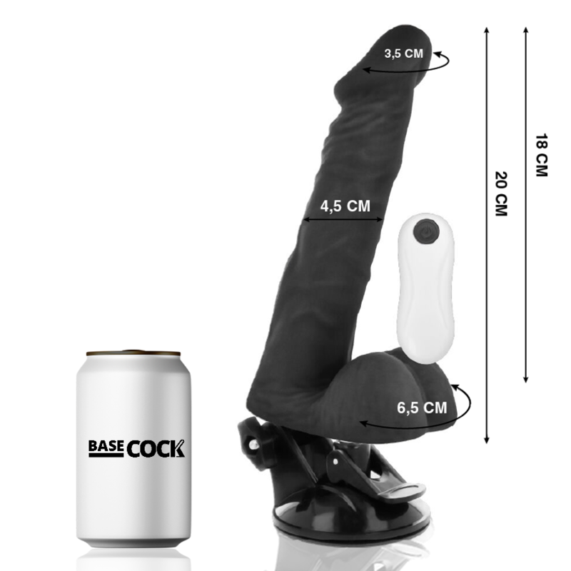 BASECOCK - NATURAL REMOTE CONTROL ARTICULABLE VIBRATOR 20 CM -OR- 4.5 CM