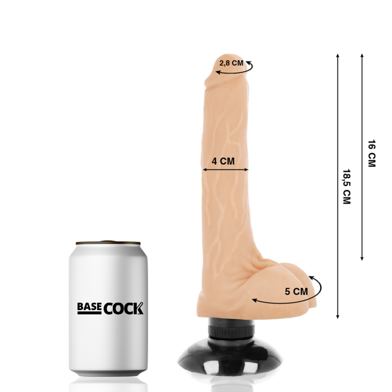 BASECOCK - REALISTIC VIBRATOR 2-1 NATURAL 18.5 CM -O- 4 CM