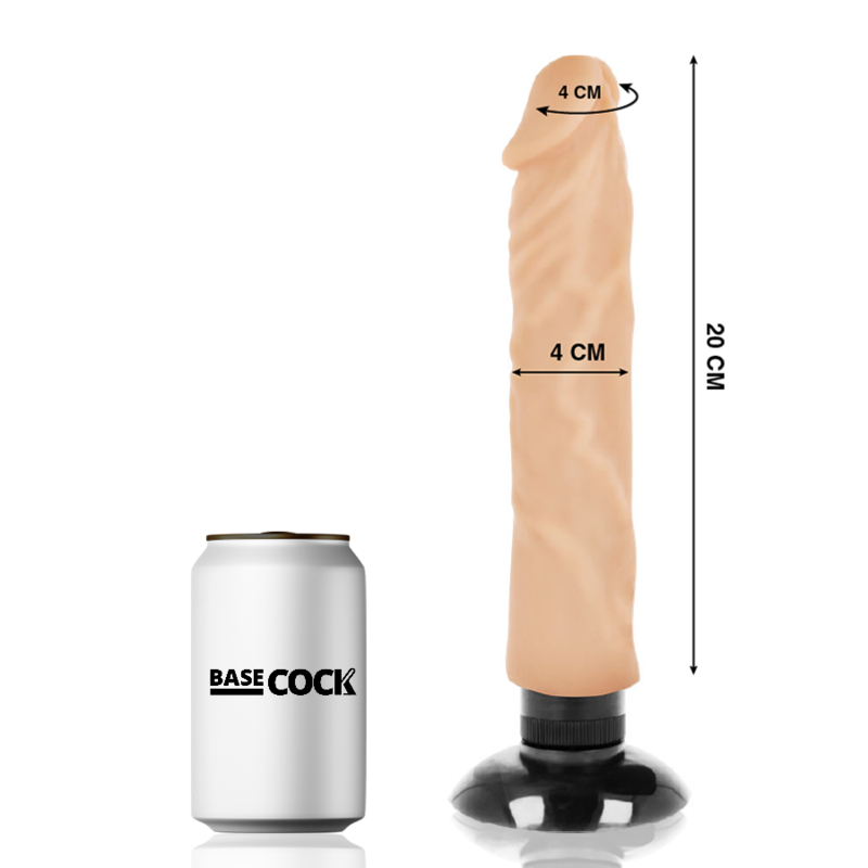 BASECOCK - REALISTIC VIBRATOR 2-1 NATURAL 20 CM -O- 4 CM