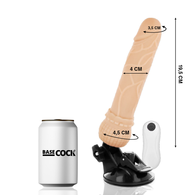 BASECOCK - REALISTIC VIBRATOR NATURAL REMOTE CONTROL 19.5 CM -O- 4 CM