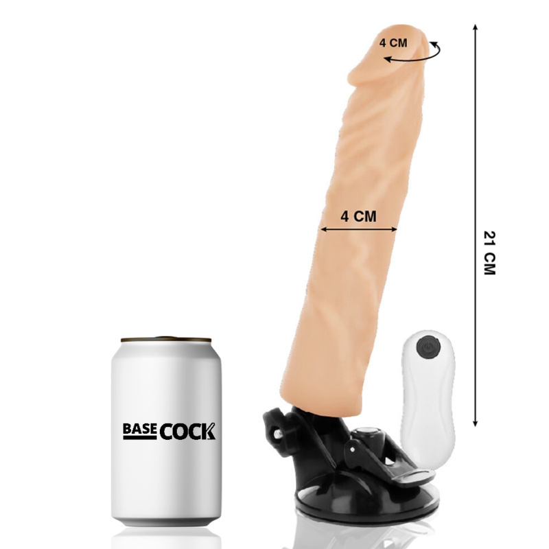 BASECOCK - REALISTIC VIBRATOR NATURAL REMOTE CONTROL 21 CM -O- 4 CM