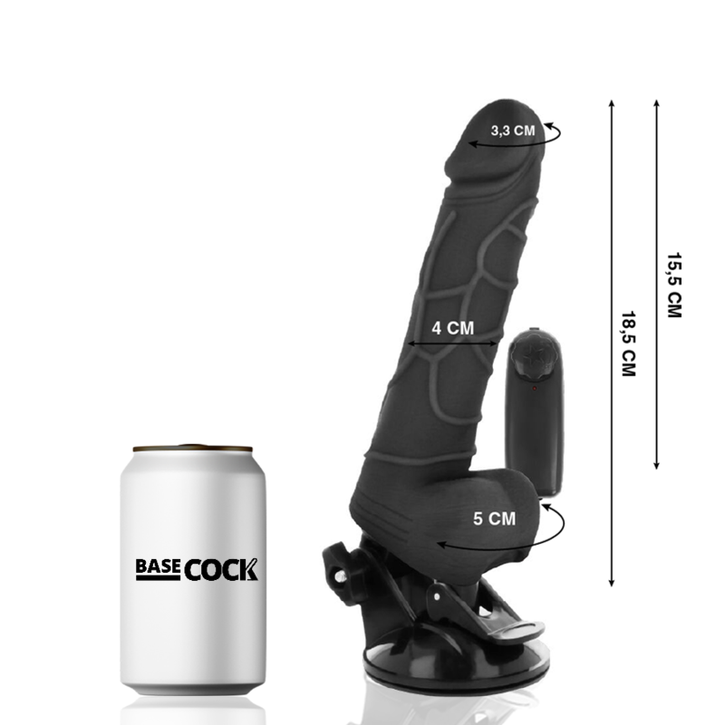 BASECOCK - REALISTIC VIBRATOR NATURAL REMOTE CONTROL 18.5 CM -O- 4CM