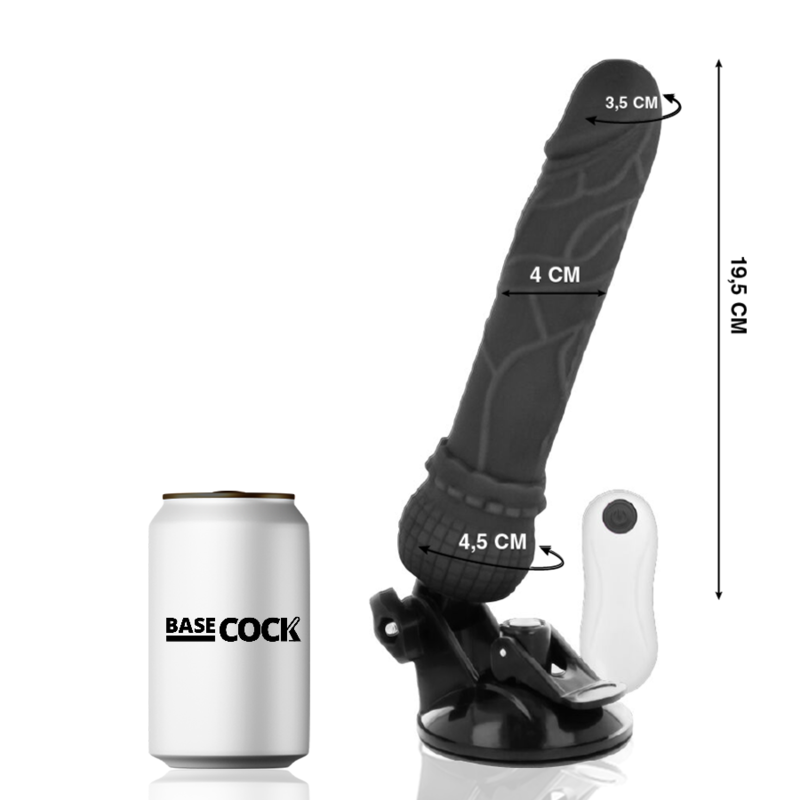 BASECOCK - REALISTIC VIBRATOR NATURAL REMOTE CONTROL 19.5 CM -O- 4 CM