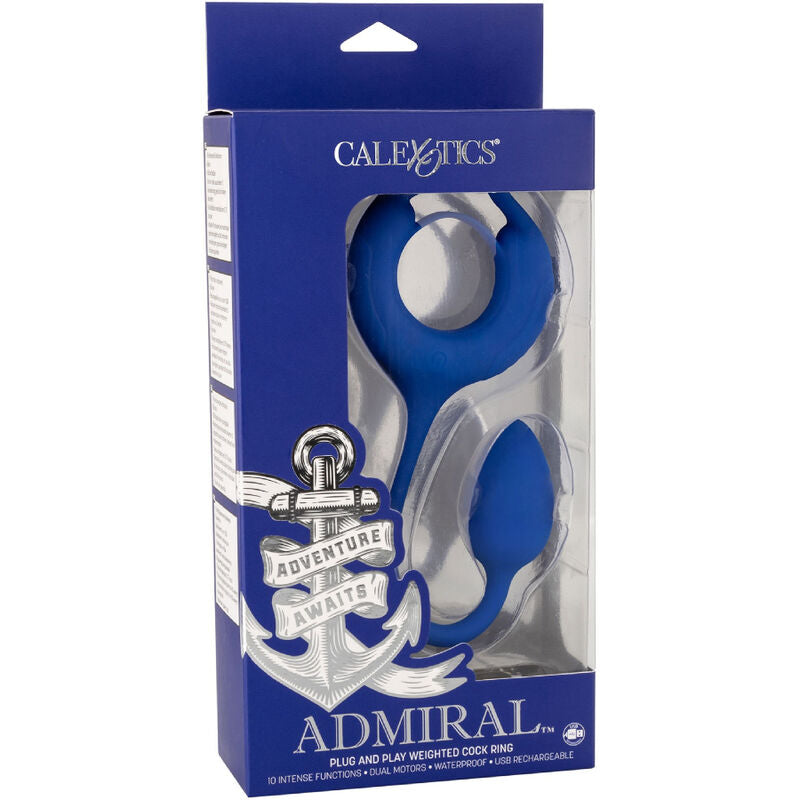 CALEXOTICS - ADMIRAL ANILLO CON PESO PARA PENE AZUL