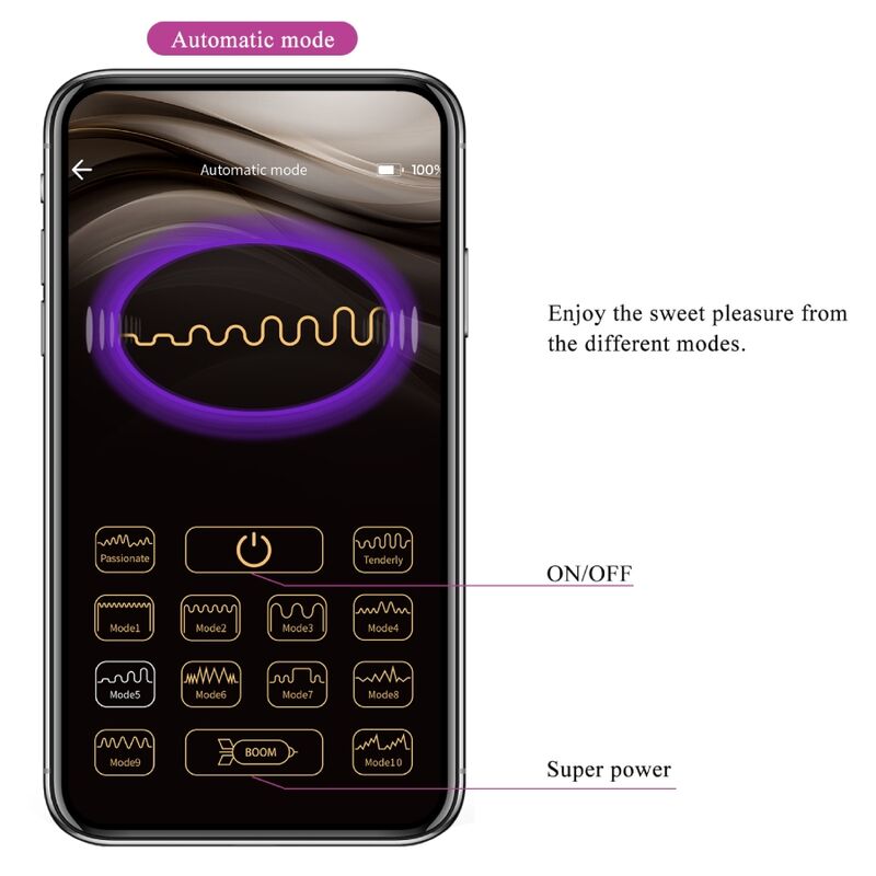 PRETTY LOVE - BAIRD G-SPOT 12 VIBRACIONES RECARGABLE LILA APP