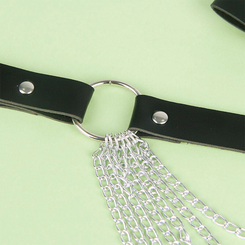 SUBBLIME - CINTURÓN DE CADENAS CUERO NEGRO TALLA ÚNICA