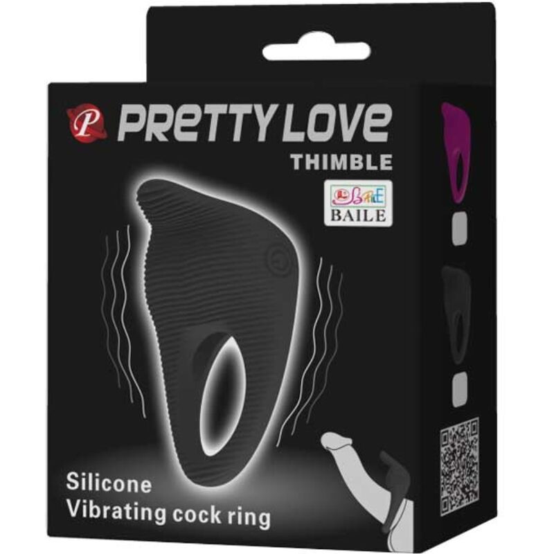 PRETTY LOVE - BLACK THIMBLE VIBRATING RING