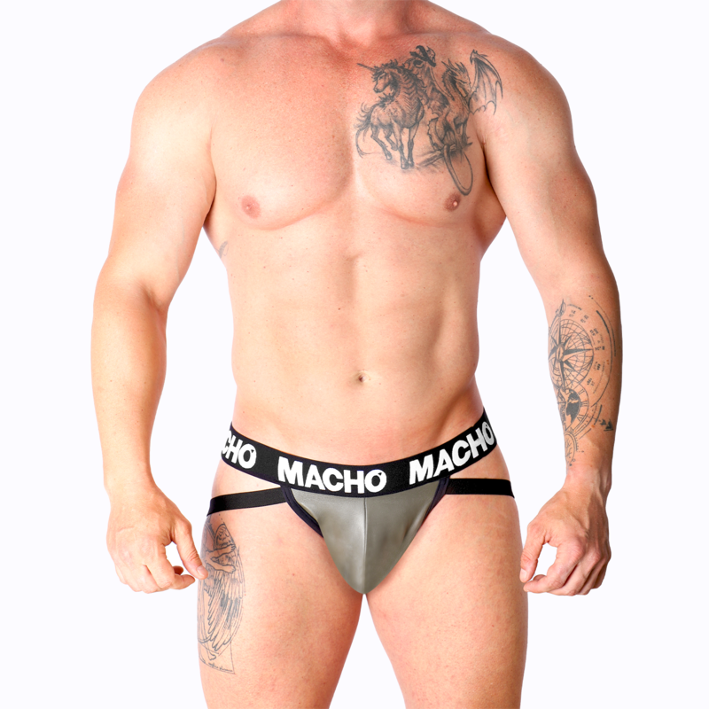 MACHO - MX27GR JOCK CUERO GRIS BEIGE S