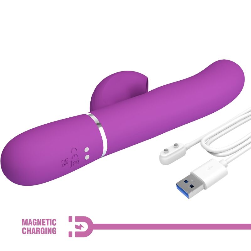 PRETTY LOVE - PERLITA VIBRADOR RABBIT MULTIFUNCIÓN 3 EN 1 MORADO