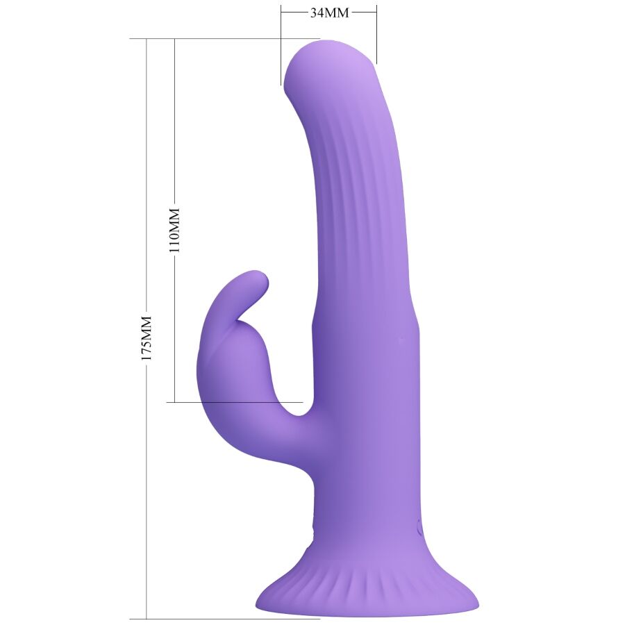 PRETTY LOVE - KILLMOULIS VIBRADOR RABBIT 12 MODOS DE VIBRACIÓN MORADO
