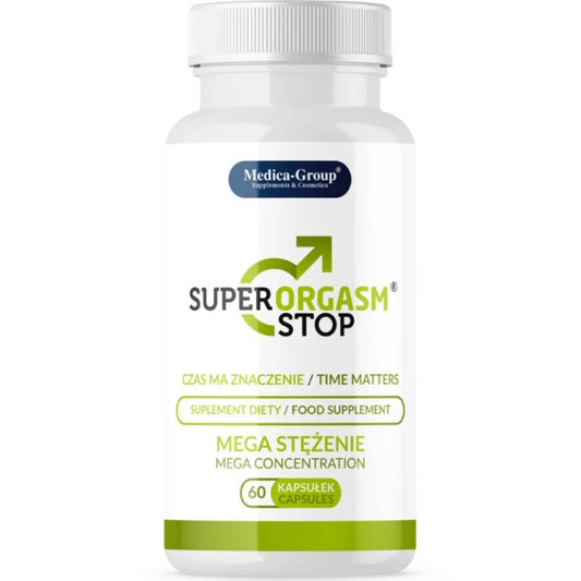 Super Orgasm Stop – Cápsulas Naturales para el Control de la Eyaculación y Mayor Resistencia Sexual
