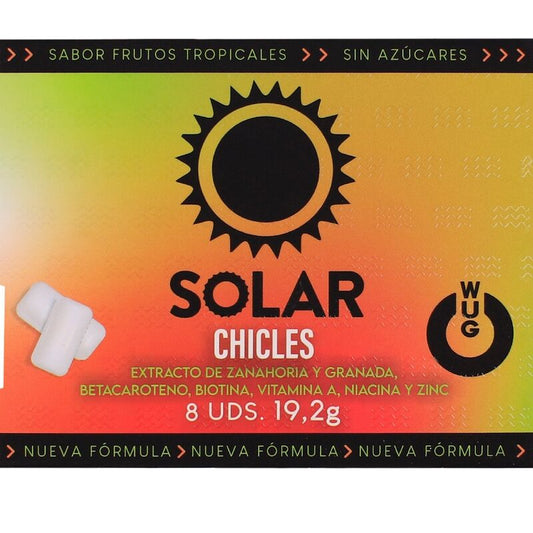 WUG solar - El chicle funcional con vitaminas y zinc sabor frutos tropicales BLISTER 8 UDS