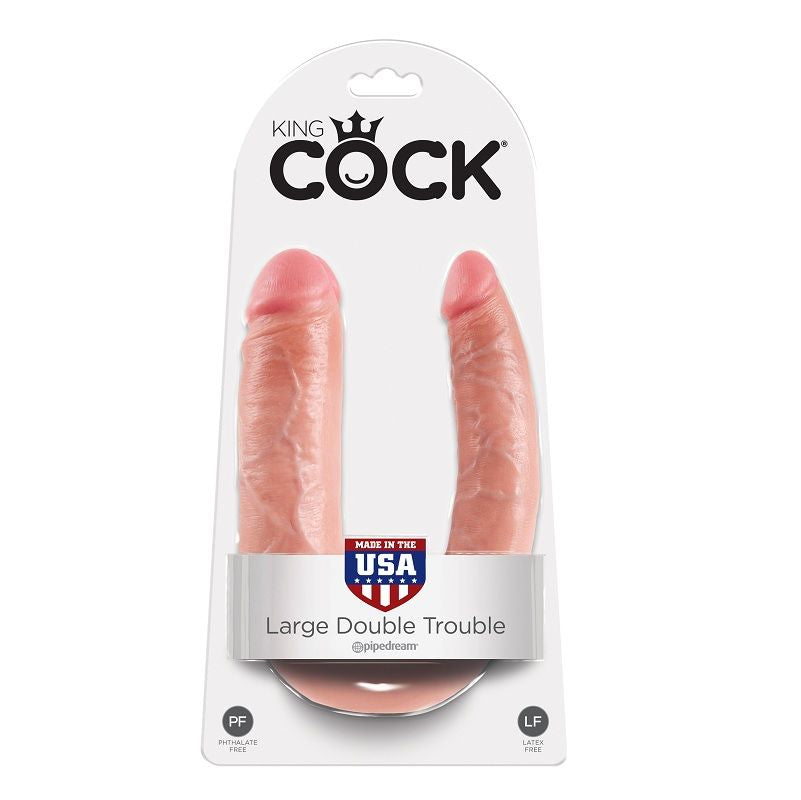 KING COCK - DOUBLE PENETRATION DILDO 17.8 CM NATURAL