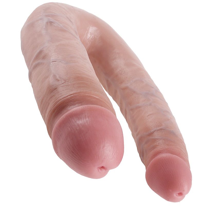 KING COCK - DOUBLE PENETRATION DILDO 17.8 CM NATURAL