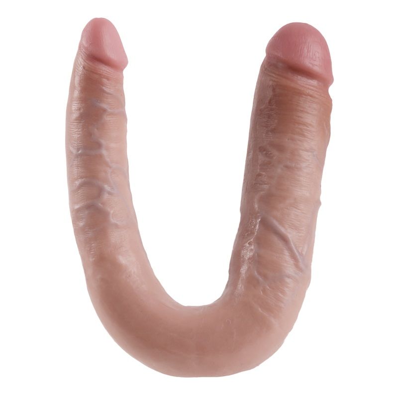 KING COCK - DOUBLE PENETRATION DILDO 17.8 CM NATURAL