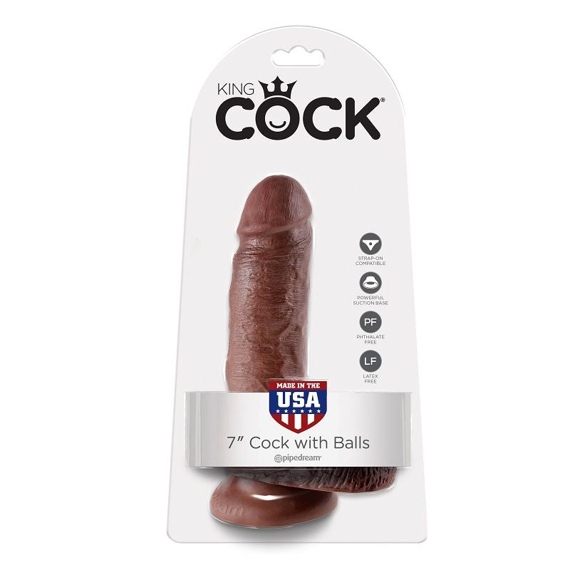 KING COCK - 7 REALISTIC BROWN PENIS 17.8 CM